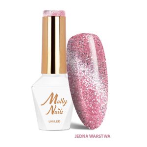 MollyNails gelinis lakas Cat Eye Glacier Crush Rose Nr. 251, 8 g