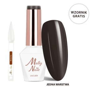 MollyNails gelinis lakas The Trend Edit Nr. 300 Dark Chocolate + spalvų paletė dovanų, 8 g