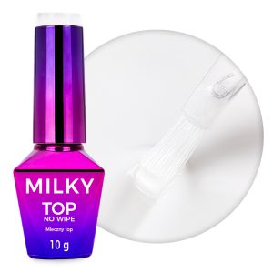 MollyNails Top Milky No Wipe Cream White, 10 g
